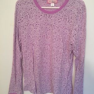 Lavender purple long sleeve floral